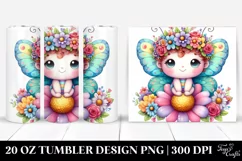 Colorful Butterfly Flower Crown Tumbler Product Image 1