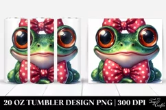 Watercolor Frog with Bow, Transparent 20 Oz Tumbler Product Image 1