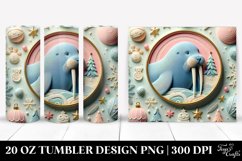 3D Embossed Christmas Walrus Clipart 20 Oz Tumbler Product Image 1