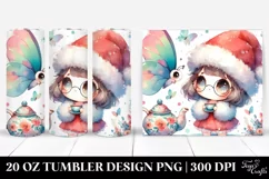 Enthusiastic Baby Butterfly with Santa Hat PNG Product Image 1