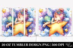 Colorful Watercolor Fairy Napping Star | 20 oz Tumbler Product Image 1