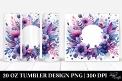 20 Oz Tumbler Sublimation | Colorful Watercolor Frame with Product Image 1