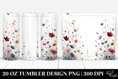 Watercolor Wild Flowers with Frame | 20 Oz Tumbler Product Image 1
