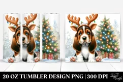 Extremely Expressive Baby Basset Hound in Winter PNG Product Image 1
