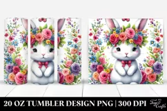 Watercolor Rabbit with Flower Crown 20 Oz Tumbler Product Image 1