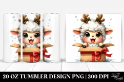 Cute Baby Lamb Watercolor PNG Product Image 1