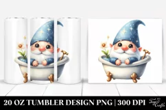 Cute Gnome in Tub, High-Quality Clipart Product Image 1