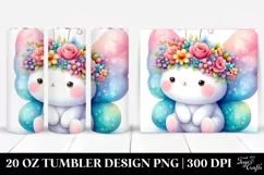 Watercolor Butterfly with Flower Crown, Transparent 20 Oz Product Image 1