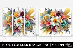 Colorful Bouquet with Narcissus & Splash | 20 Oz Tumbler Product Image 1