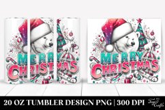 Merry Christmas Polar Bear Clipart, 20 Oz Tumbler Product Image 1