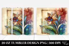 Wooden Stained Daffodil | 20 oz Tumbler Product Image 1