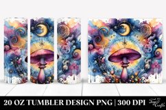 Vibrant Magical Mushroom Clipart, Transparent 20 Oz Tumbler Product Image 1