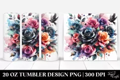 Colorful Black Roses Abstract Clipart 20 Oz Tumbler Product Image 1