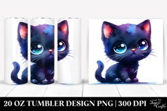 Vibrant Drawing Cute Baby Cat | 20 oz Tumbler Product Image 1