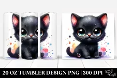 Vibrant Drawing Cute Baby Cat | 20 oz Tumbler Product Image 1