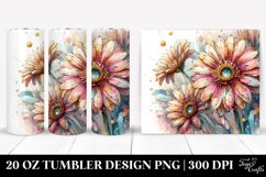 Wooden Gerbera, Transparent 20 Oz Tumbler Product Image 1