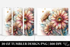 Wooden Gerbera, Transparent 20 Oz Tumbler Product Image 1