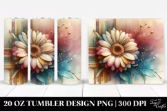 Wooden Gerbera, Transparent 20 Oz Tumbler Product Image 1