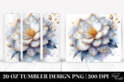 20 Oz Tumbler Sublimation | Shiny Gardenia with Golden Product Image 1