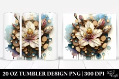 Wooden Stained Rhododendron | 20 Oz Tumbler Product Image 1