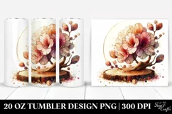 Wooden Stained Rhododendron | 20 Oz Tumbler Product Image 1