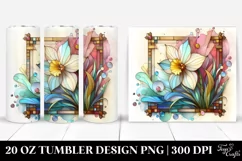Wooden Daffodil, Transparent 20 Oz Tumbler Product Image 1