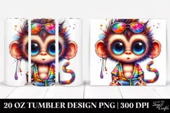 Whimsical Baby Monkey Clipart 20 Oz Tumbler Product Image 1