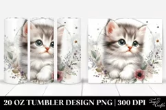 Baby Cat Watercolor Image | 20 oz Tumbler Product Image 1
