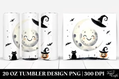 Simple Halloween Clipart with Moon 20 Oz Tumbler Product Image 1