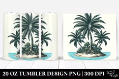 Retro Tropical Tree Island. 20 Oz Tumbler Design Product Image 1