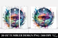 Vibrant Celestial Mushroom Clipart 20 Oz Tumbler Product Image 1