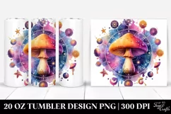 Vibrant Celestial Mushroom Clipart 20 Oz Tumbler Product Image 1