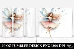 Whimsical Dancing Fairy Clipart, Transparent 20 Oz Tumbler Product Image 1