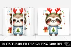 Cute Baby Sloth Watercolor PNG Product Image 1