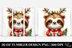Cute Baby Sloth Watercolor PNG Product Image 1