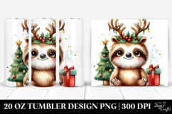 Cute Baby Sloth Watercolor PNG Product Image 1