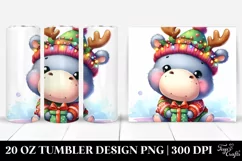 Cute Baby Hippo Winter PNG Product Image 1