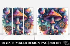 Vibrant Celestial Mushroom Clipart 20 Oz Tumbler Product Image 1