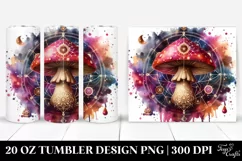 Vibrant Celestial Mushroom Clipart 20 Oz Tumbler Product Image 1