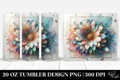 Glossy Gerbera Floral Clipart 20 Oz Tumbler Product Image 1