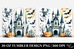 Halloween Castle Clipart 20 Oz Tumbler Product Image 1