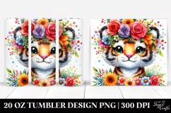 Tiger Flower Crown | 20 oz Tumbler Product Image 1