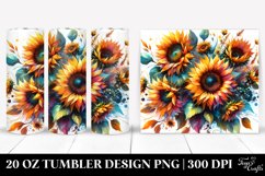 Vibrant Sunflowers Drawing | 20 oz Tumbler Product Image 1