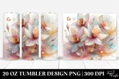 Abstract Pastel Narcissus Sticker 20 Oz Tumbler Product Image 1