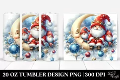 Vibrant Santa Gnomes Moon | 20 oz Tumbler Product Image 1