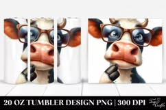 Funny Cow Portrait es | 20 oz Tumbler Product Image 1