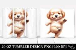 Expressive Dancing Golden Retriever | 20 oz Tumbler Product Image 1