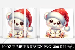 Retro Cute Baby Polar Bear, Transparent 20 Oz Tumbler Product Image 1