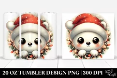 Retro Cute Baby Polar Bear, Transparent 20 Oz Tumbler Product Image 1