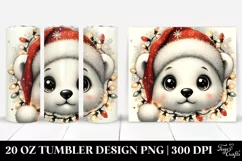 Retro Cute Baby Polar Bear, Transparent 20 Oz Tumbler Product Image 1
